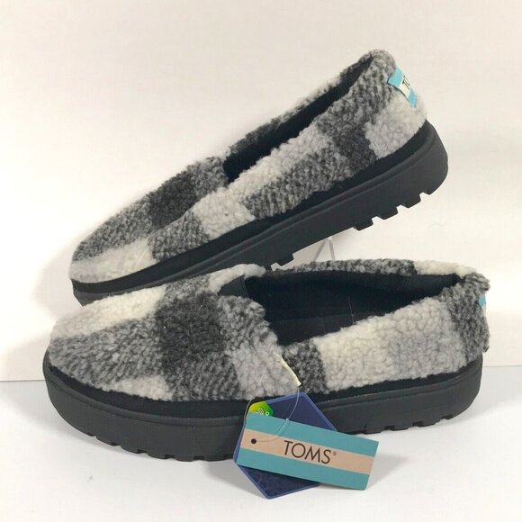 Toms Shoes - TOMS Alpargata Lug Eco Ortholite Black/White Plaid Womens US 9.5 UK 7.5 EU 40